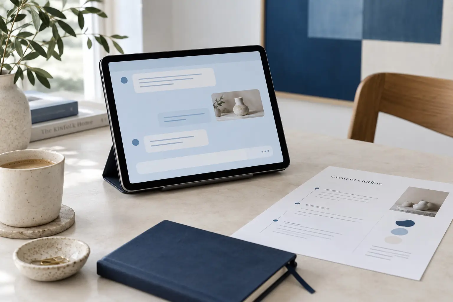 Arbeitsplatz zur Planung von Werbeinhalten für dialogbasierte digitale Anwendungen.